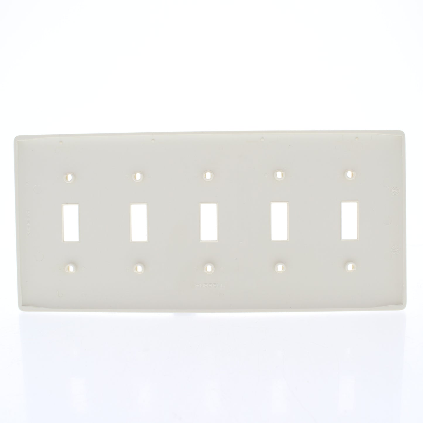 Hubbell NP5LA Light Almond Unbreakable 5-Gang Switch Cover Nylon Wallplate 10pcs