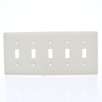 Hubbell NP5LA Light Almond Unbreakable 5-Gang Switch Cover Nylon Wallplate 10pcs