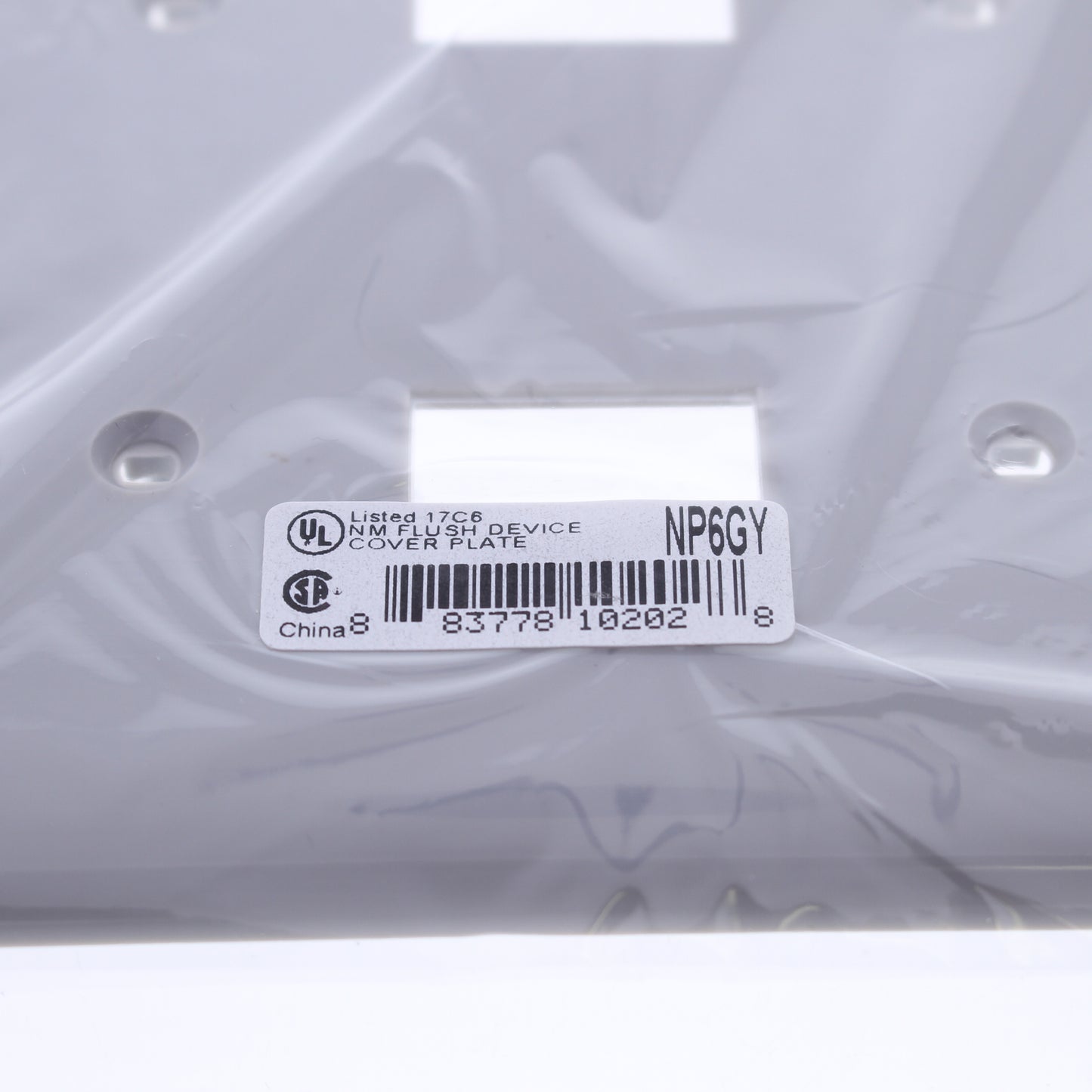 Hubbell NP6GY Gray 6-Gang Toggle Switch Unbreakable Nylon Standard Wallplate