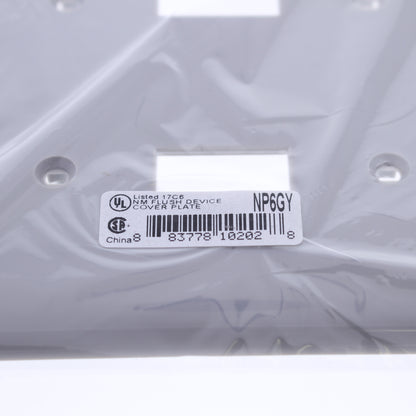 Hubbell NP6GY Gray 6-Gang Toggle Switch Unbreakable Nylon Standard Wallplate