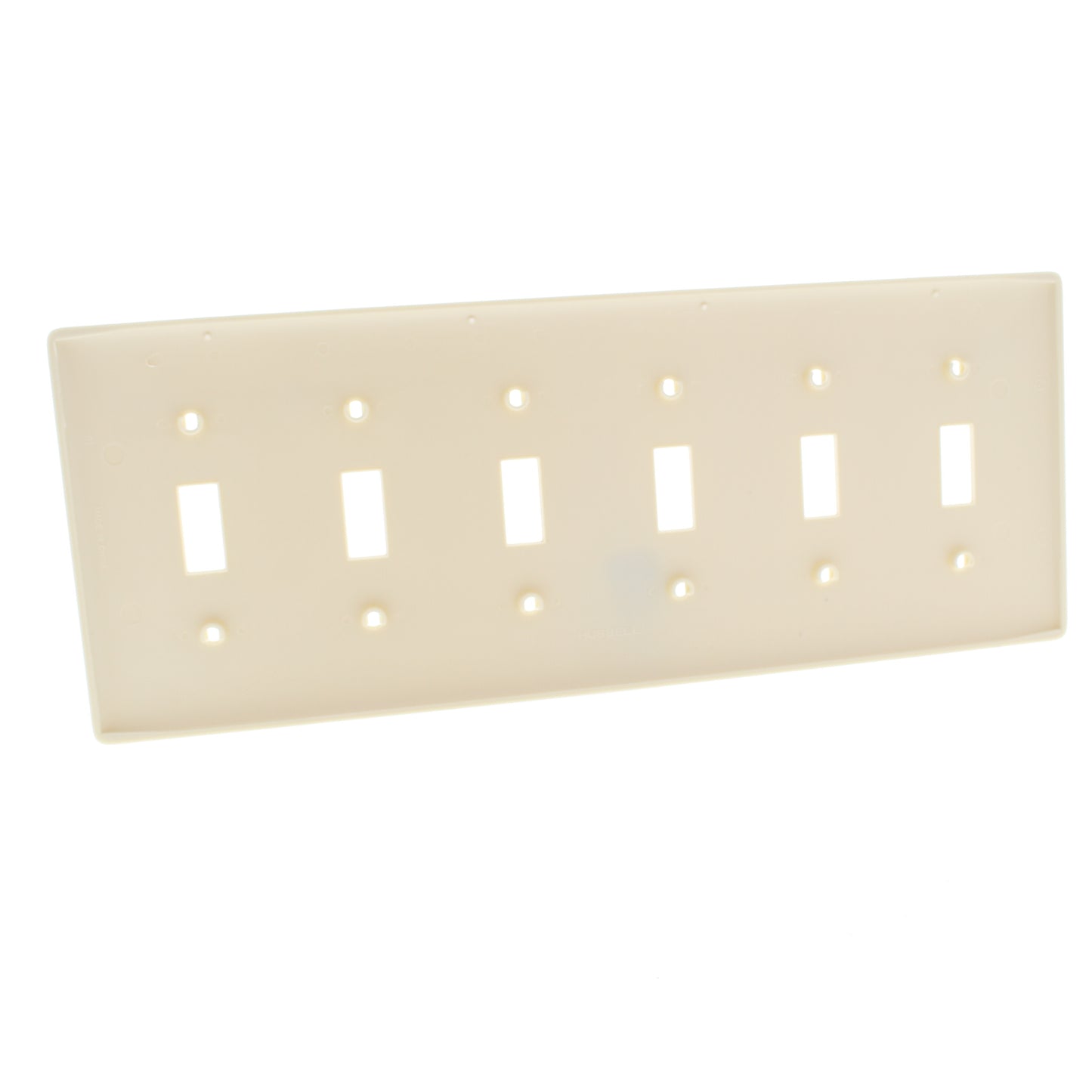 Hubbell NP6I Ivory Unbreakable 6-Gang Toggle Switch Cover Nylon Wallplates 10pcs