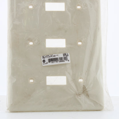 Hubbell NP6LA Light Almond 6-Gang Toggle Unbreakable Standard Wallplate Cover