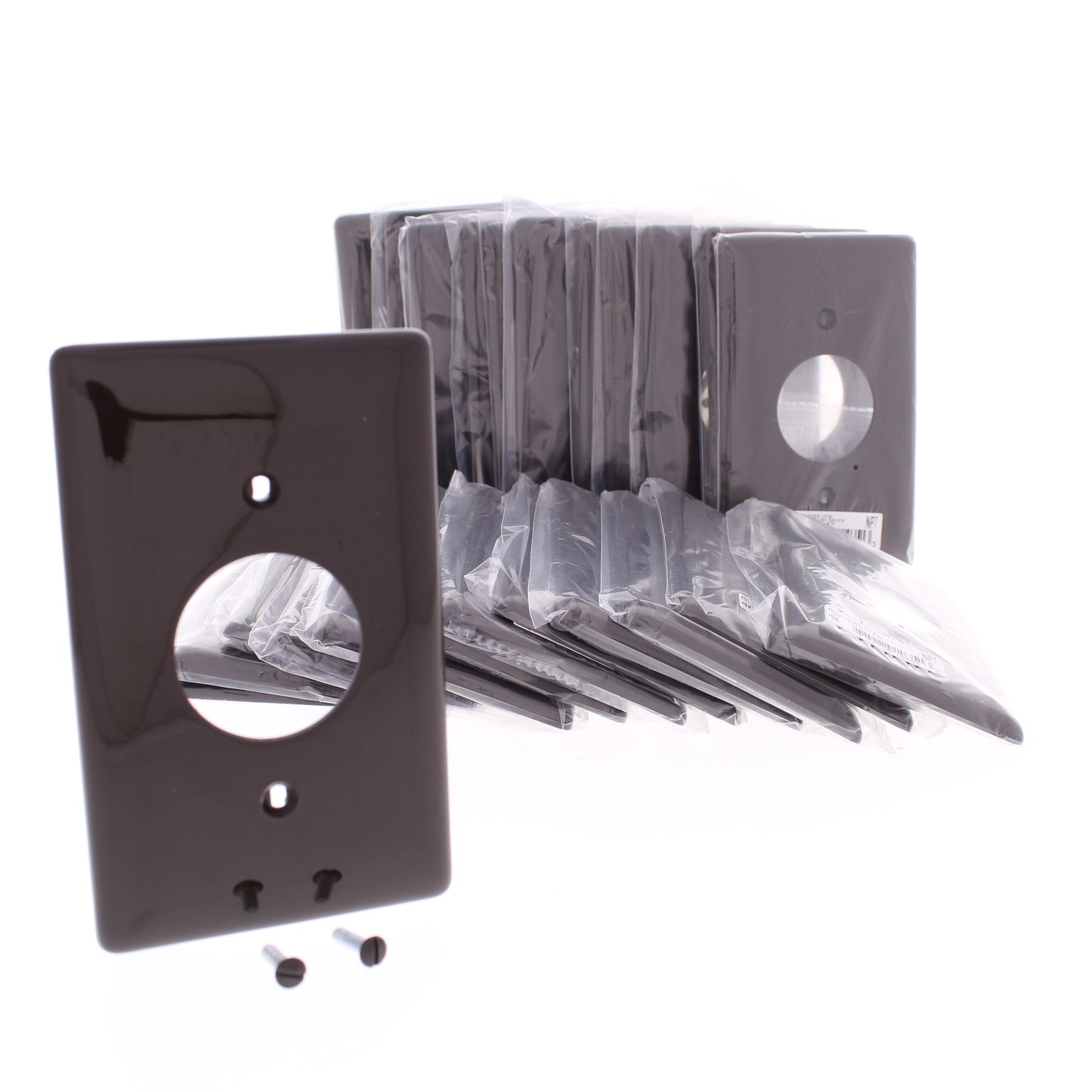 Hubbell NP7 Brown 1-Gang 1.406in. Outlet Unbreakable Nylon Wallplate Cover 25pcs