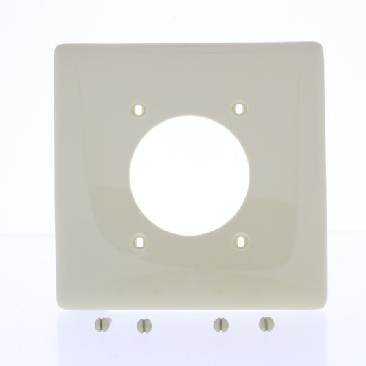 Hubbell NP703I Ivory 2-Gang 2.16" Outlet Dryer Range Receptacle Nylon Wallplate