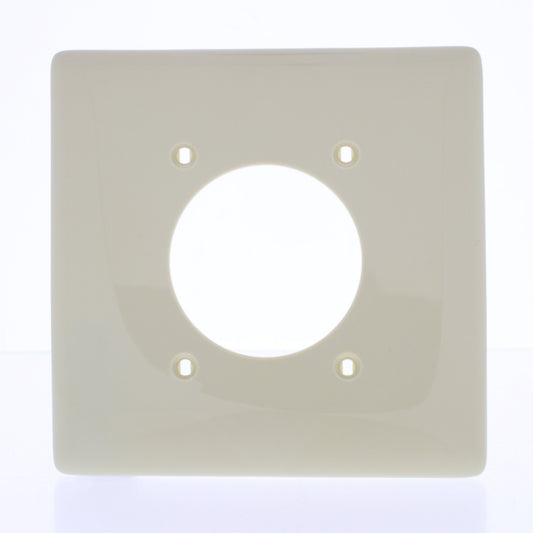 Hubbell NP703I Ivory 2-Gang 2.16" Outlet Dryer Range Receptacle Nylon Wallplate