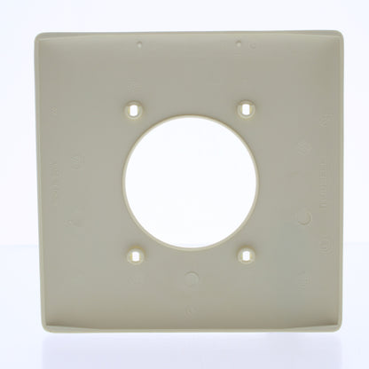 Hubbell NP703I Ivory 2-Gang 2.16" Outlet Dryer Range Receptacle Nylon Wallplate