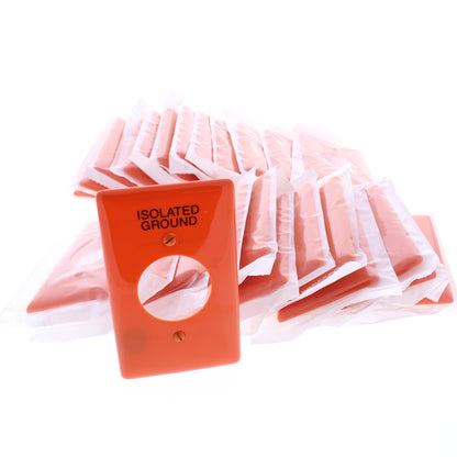 Hubbell NP720IG Isolated Ground Orange 1.60" Nylon Receptacle Wallplates 25-Pack
