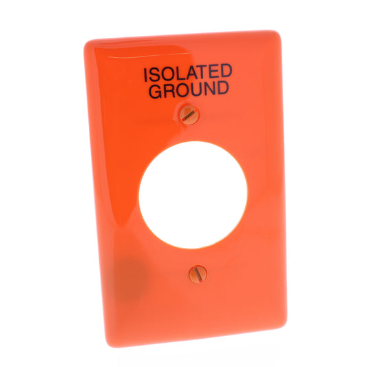 Hubbell NP720IG Isolated Ground Orange 1.60" Nylon Receptacle Wallplates 25-Pack