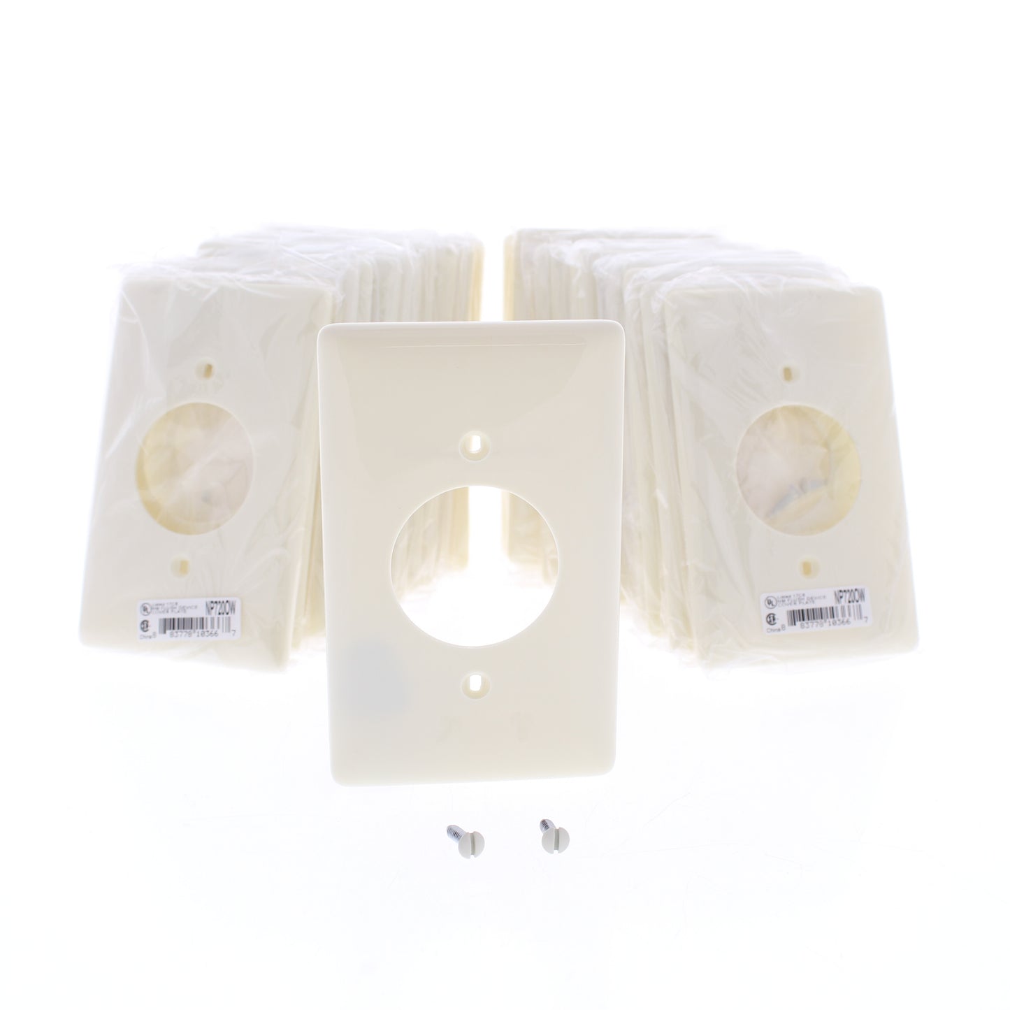 Hubbell NP720W 1-Gang Office White Nylon Locking 1.60" Outlet Covers 25-Pack