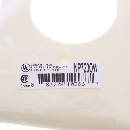 Hubbell NP720OW Office White 1-Gang 1.6" Dia Outlet Unbreakable Wallplate Cover