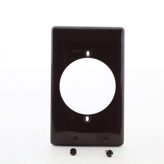 Hubbell NP724 Brown 1-Gang 2.15" Dia Outlet Unbreakable Nylon Wallplate Cover