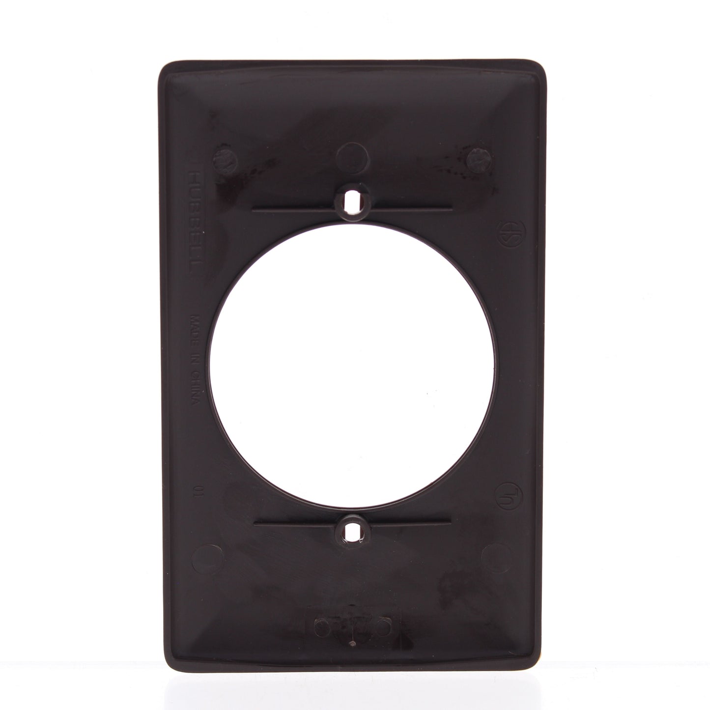 Hubbell NP724 Brown 1-Gang 2.15" Dia Outlet Unbreakable Nylon Wallplate Cover