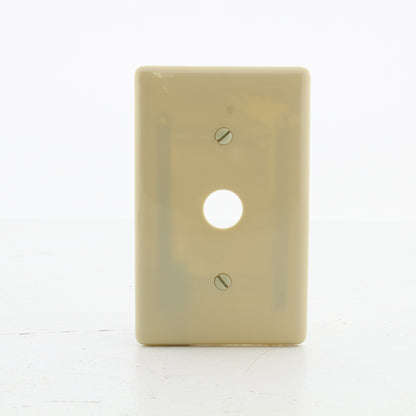 Hubbell NP730I Ivory 1-Gang Telephone .625" Hole Wallplate Cover Strap Mount