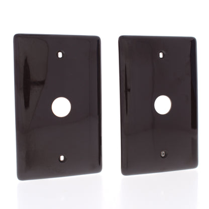 Hubbell NP737 Brown 1-Gang Telephone .625" Unbreakable Wallplates Box Mount 2pcs