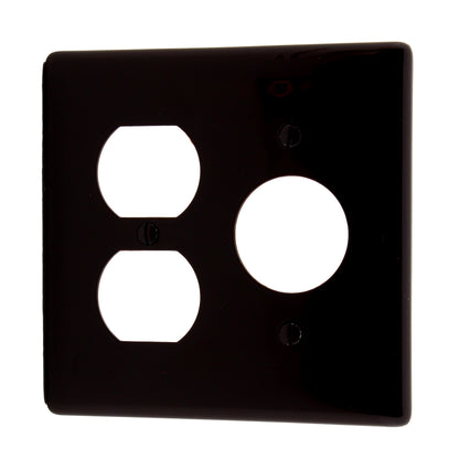 Hubbell NP78 Brown 2-Gang Duplex 1.406" Single Outlet Standard Wallplate Cover