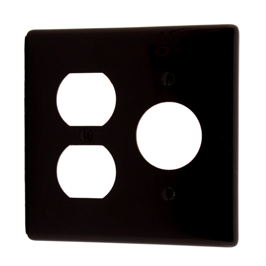 Hubbell NP78 Brown 2-Gang Duplex 1.406" Single Outlet Standard Wallplate Cover