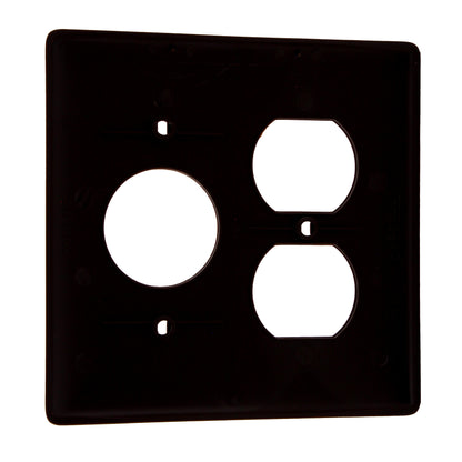 Hubbell NP78 Brown 2-Gang Duplex 1.406" Single Outlet Standard Wallplate Cover