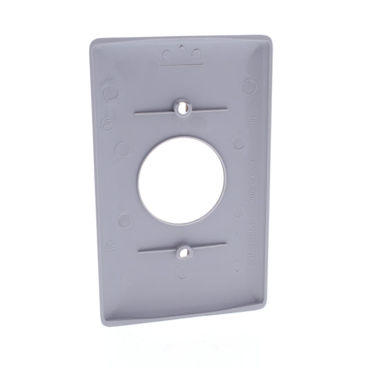 Hubbell NP7GY Gray 1-Gang 1.406in. Outlet Unbreakable Standard Wallplate Cover
