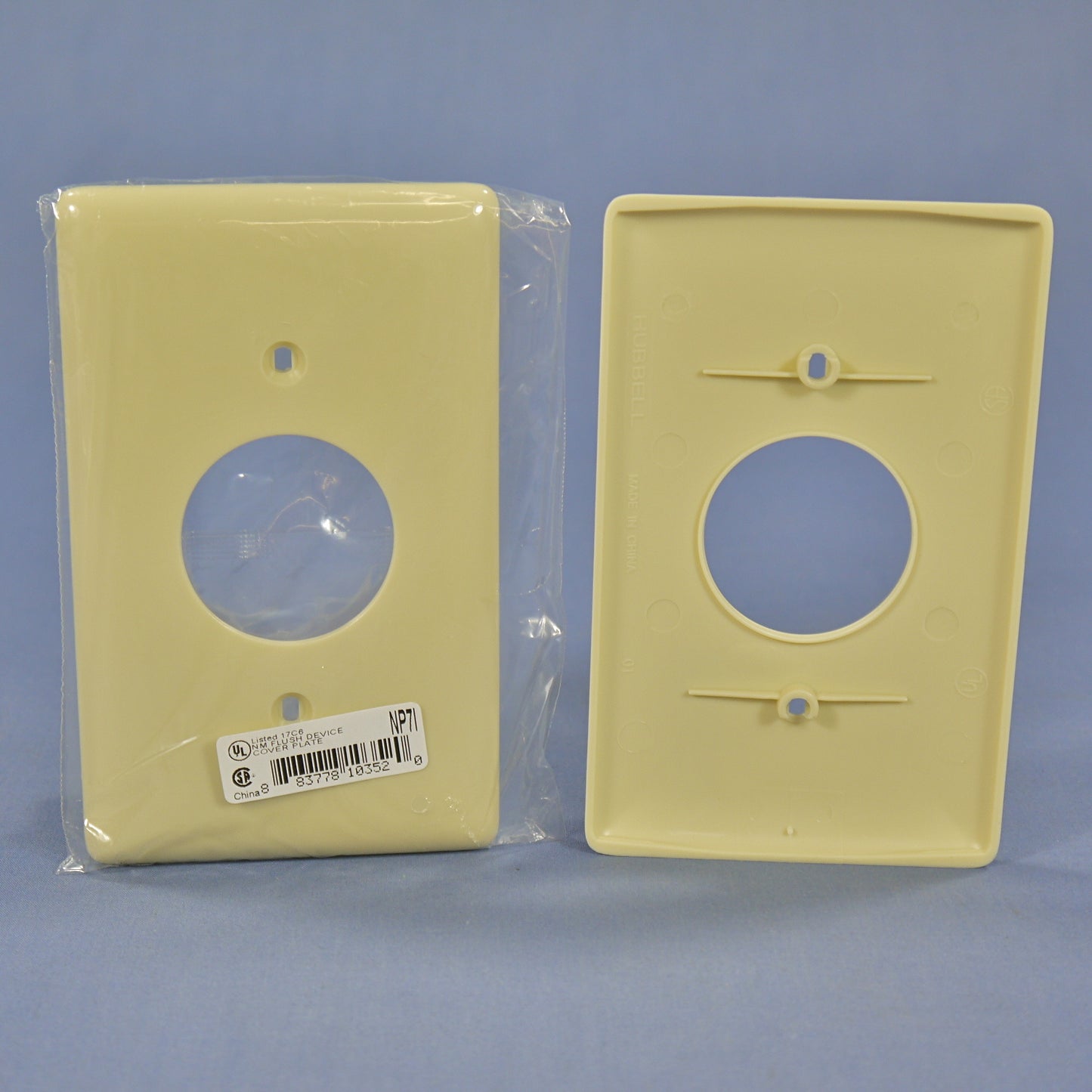 Hubbell NP7I Ivory 1-Gang 1.406in. Outlet Unbreakable Nylon Wallplate Cover 3pcs