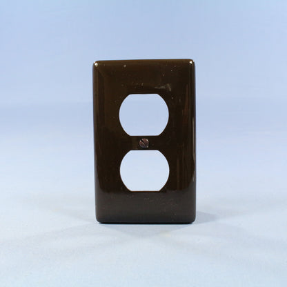 Hubbell NP8 Brown 1-Gang Duplex Outlet Unbreakable Nylon Standard Size Wallplate