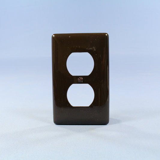 Hubbell NP8 Brown 1-Gang Duplex Outlet Unbreakable Nylon Standard Size Wallplate