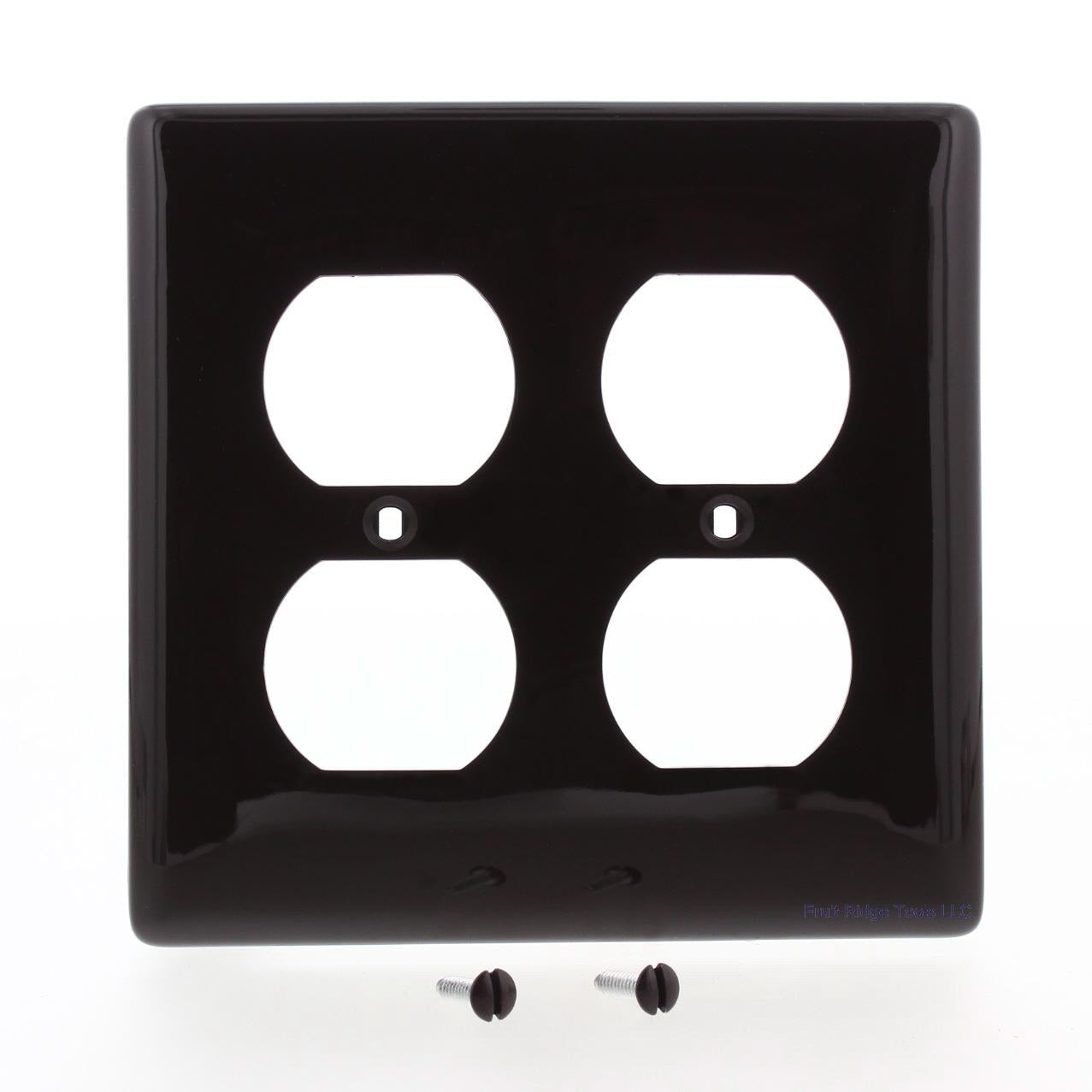 Hubbell NP82 Brown 2-Gang Duplex Outlet Unbreakable Nylon Standard Wallplate