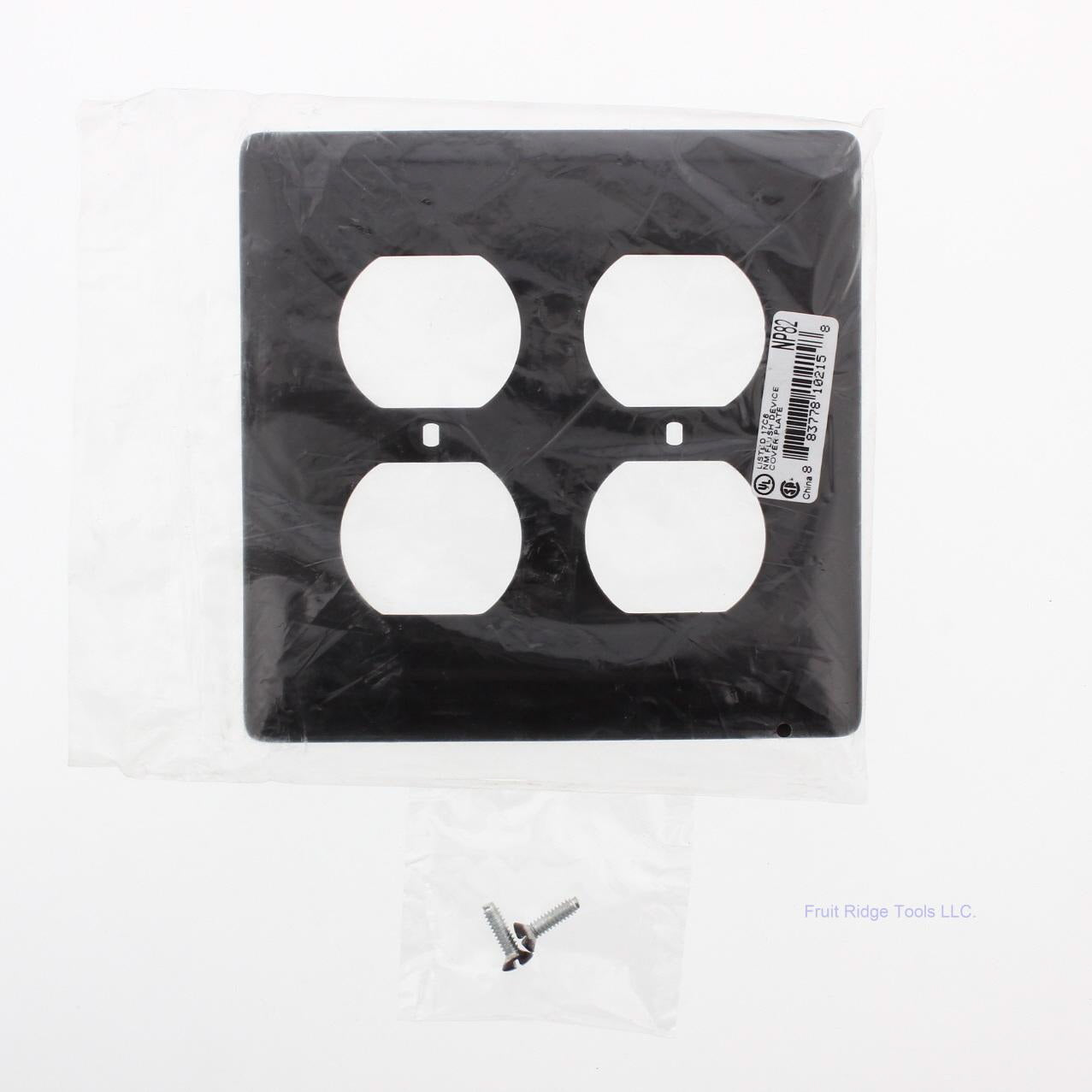 Hubbell NP82 Brown 2-Gang Duplex Outlet Unbreakable Nylon Standard Wallplate