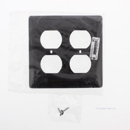Hubbell NP82 Brown 2-Gang Duplex Outlet Unbreakable Nylon Standard Wallplate