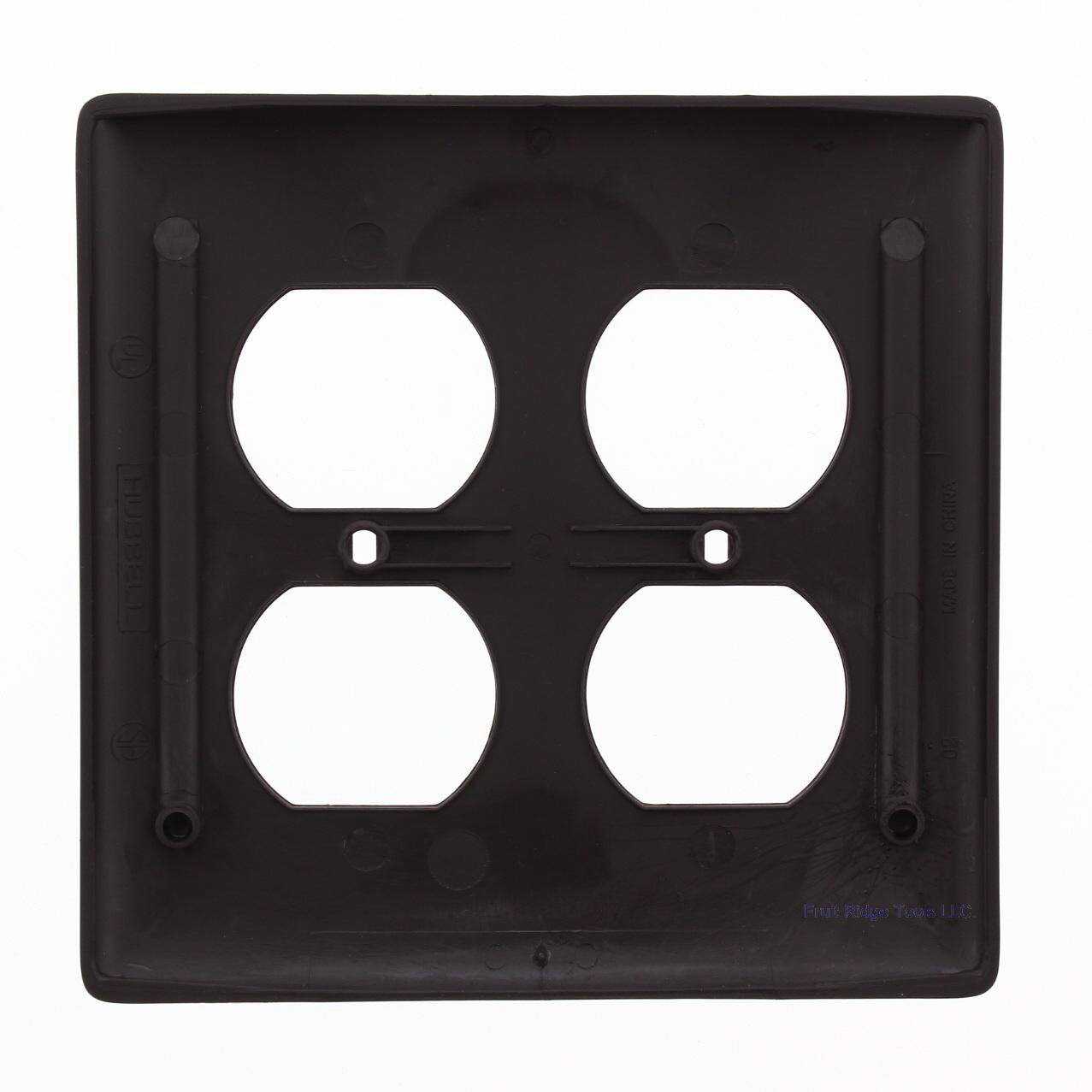 Hubbell NP82 Brown 2-Gang Duplex Outlet Unbreakable Nylon Standard Wallplate