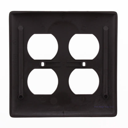 Hubbell NP82 Brown 2-Gang Duplex Outlet Unbreakable Nylon Standard Wallplate