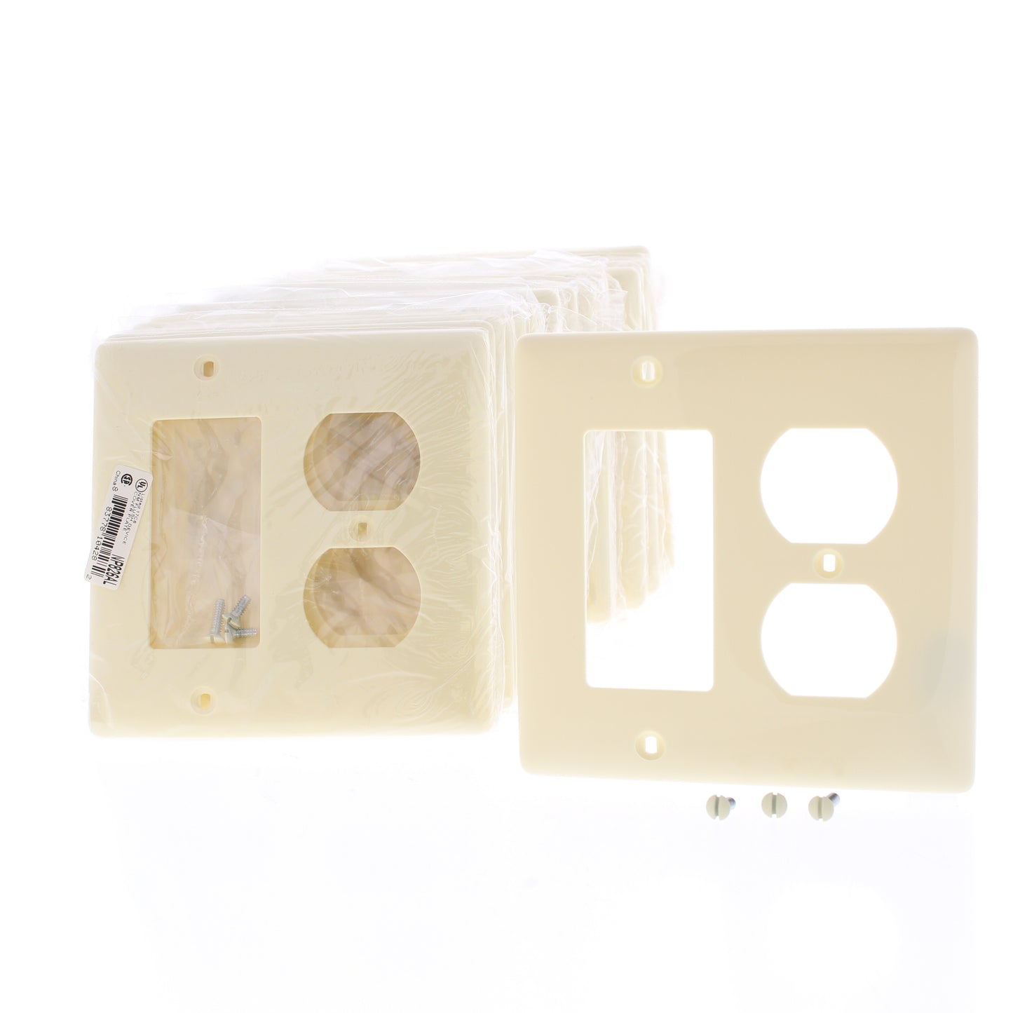Hubbell NP826AL Almond 2-Gang Duplex Decorator Unbreakable Wallplate Cover 25pcs