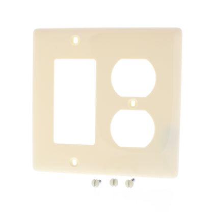 Hubbell NP826AL Almond 2-Gang Duplex Decorator Unbreakable Wallplate Cover 25pcs