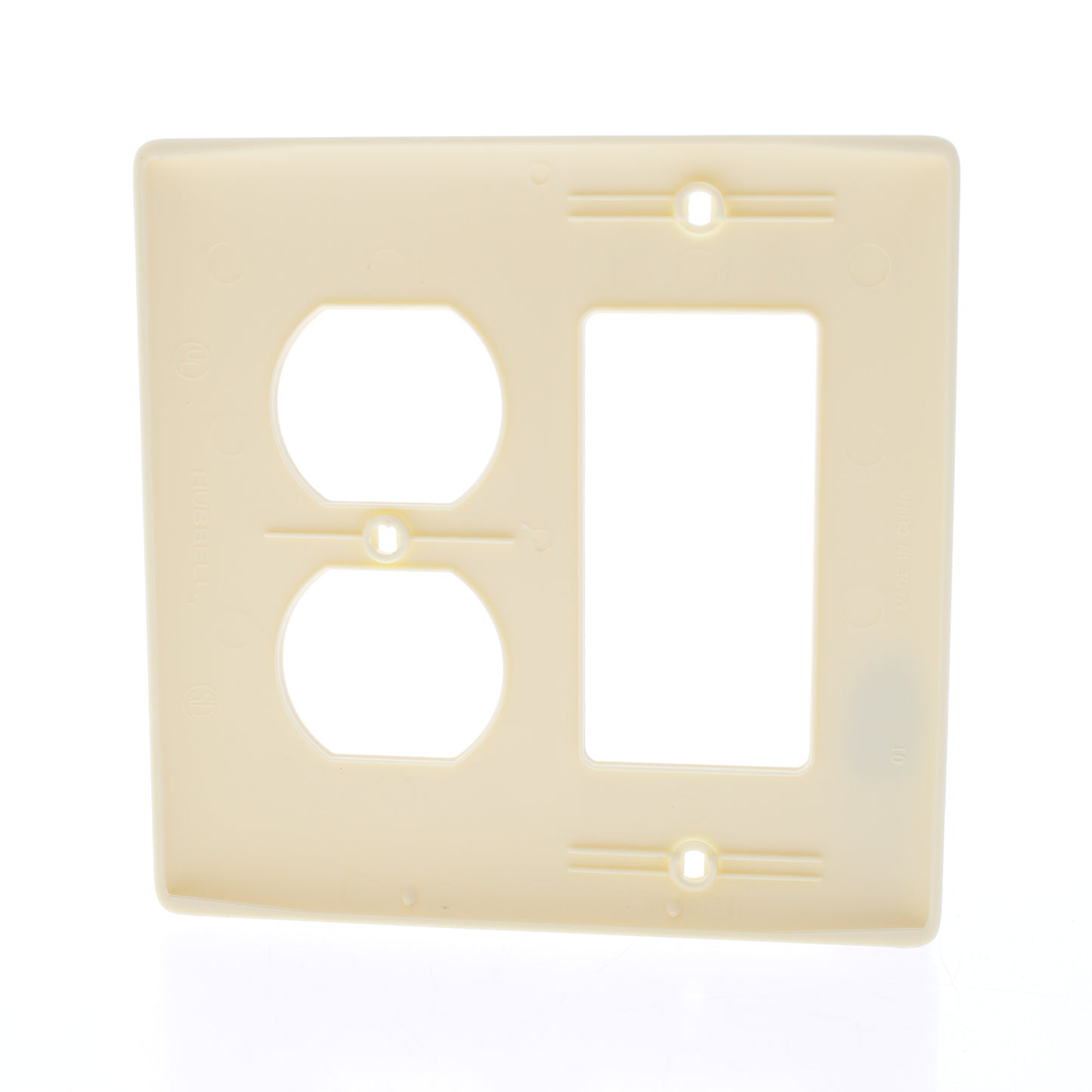 Hubbell NP826AL Almond 2-Gang Duplex Decorator Unbreakable Wallplate Cover 25pcs