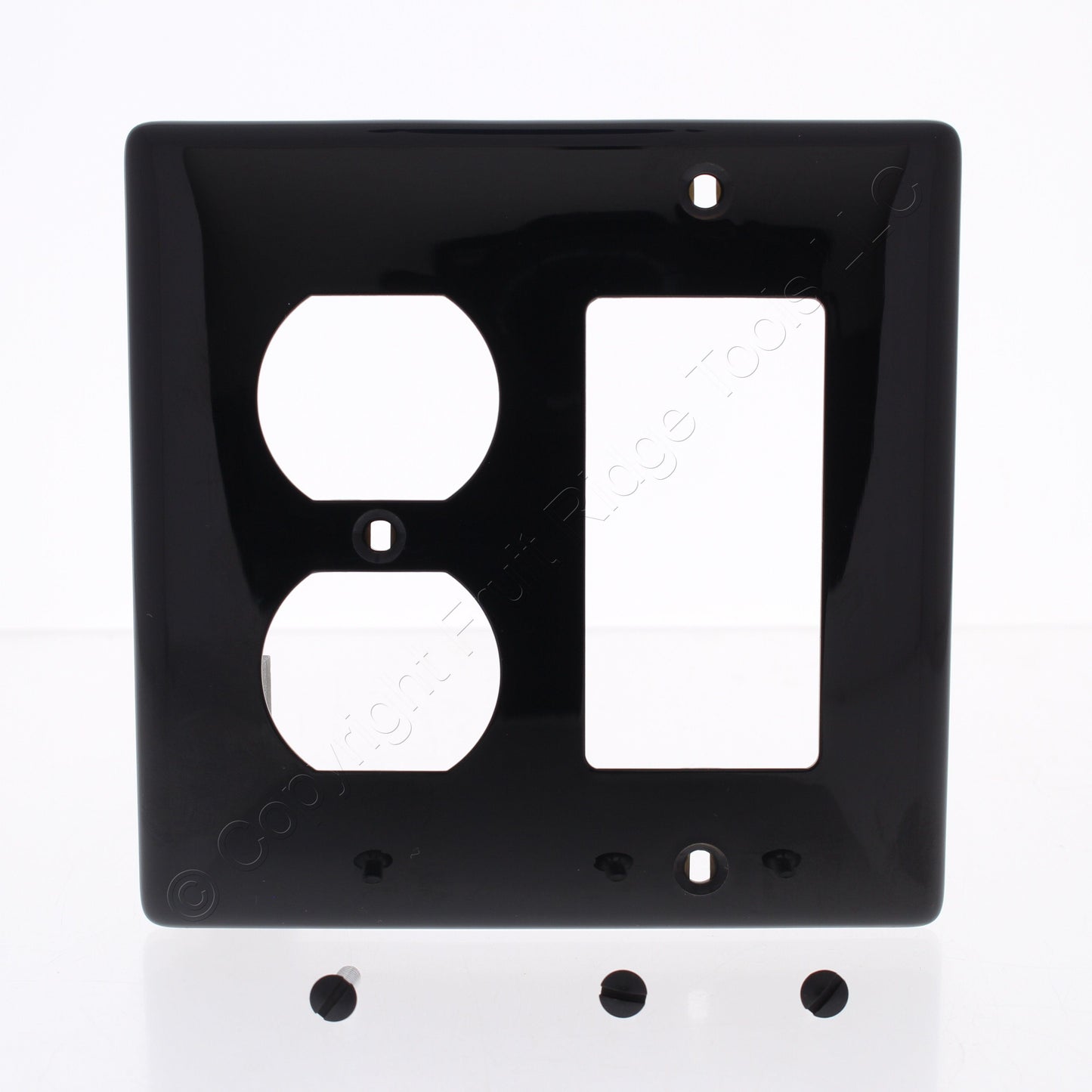 Hubbell NP826BK Black 2-Gang Duplex Decorator Unbreakable Nylon Wallplate Cover