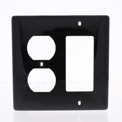 Hubbell NP826BK Black 2-Gang Duplex Decorator Unbreakable Nylon Wallplate Cover