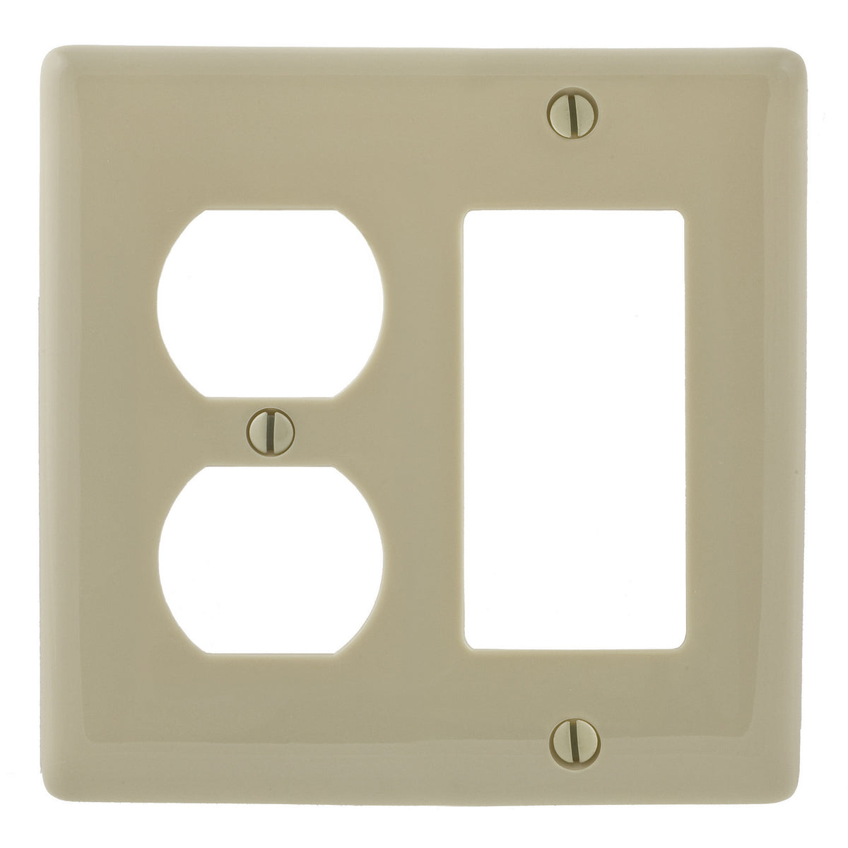 Hubbell NP826I Ivory 2-Gang Duplex Decorator Unbreakable Nylon Wallplate Cover