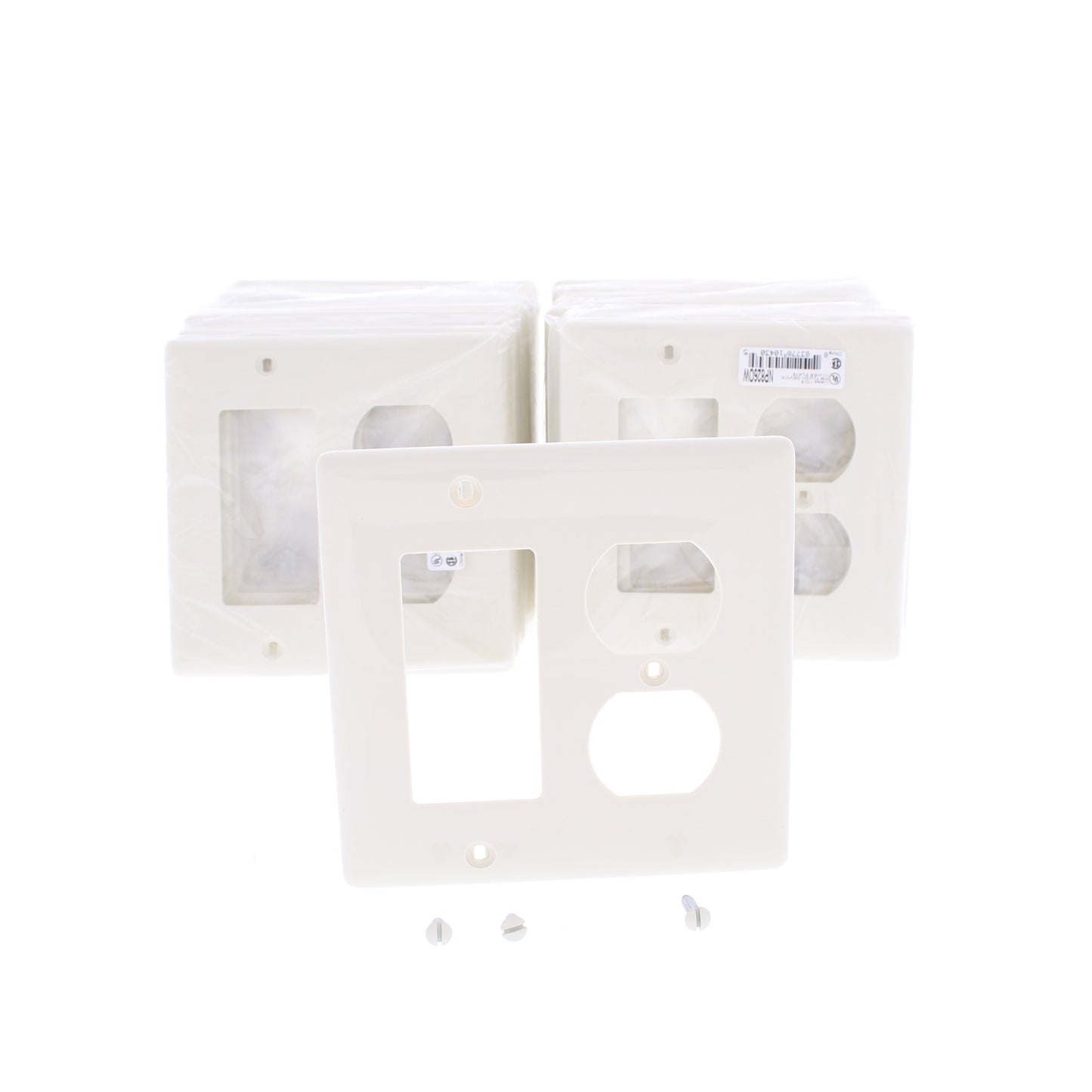 Hubbell NP826OW Office White 2-Gang Duplex Decorator Unbreakable Wallplate 25pcs