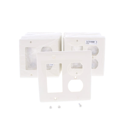 Hubbell NP826OW Office White 2-Gang Duplex Decorator Unbreakable Wallplate 25pcs