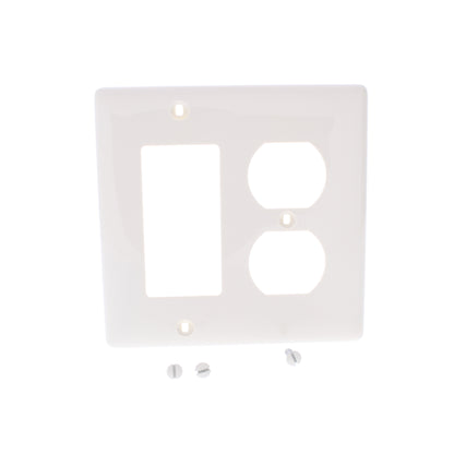 Hubbell NP826OW Office White 2-Gang Duplex Decorator Unbreakable Wallplate 25pcs