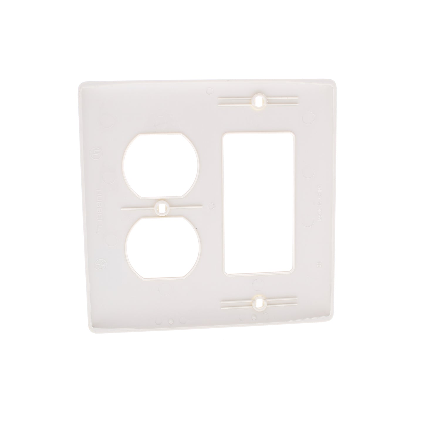 Hubbell NP826OW Office White 2-Gang Duplex Decorator Unbreakable Wallplate Cover