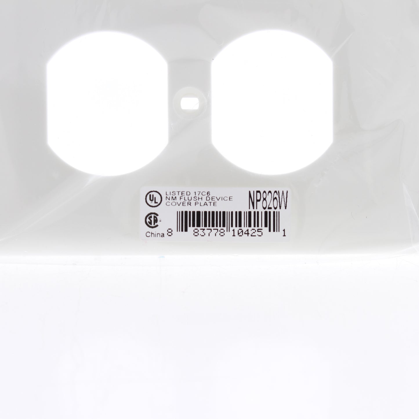 Hubbell NP826W White 2-Gang Duplex Decorator Unbreakable Nylon Wallplate Cover