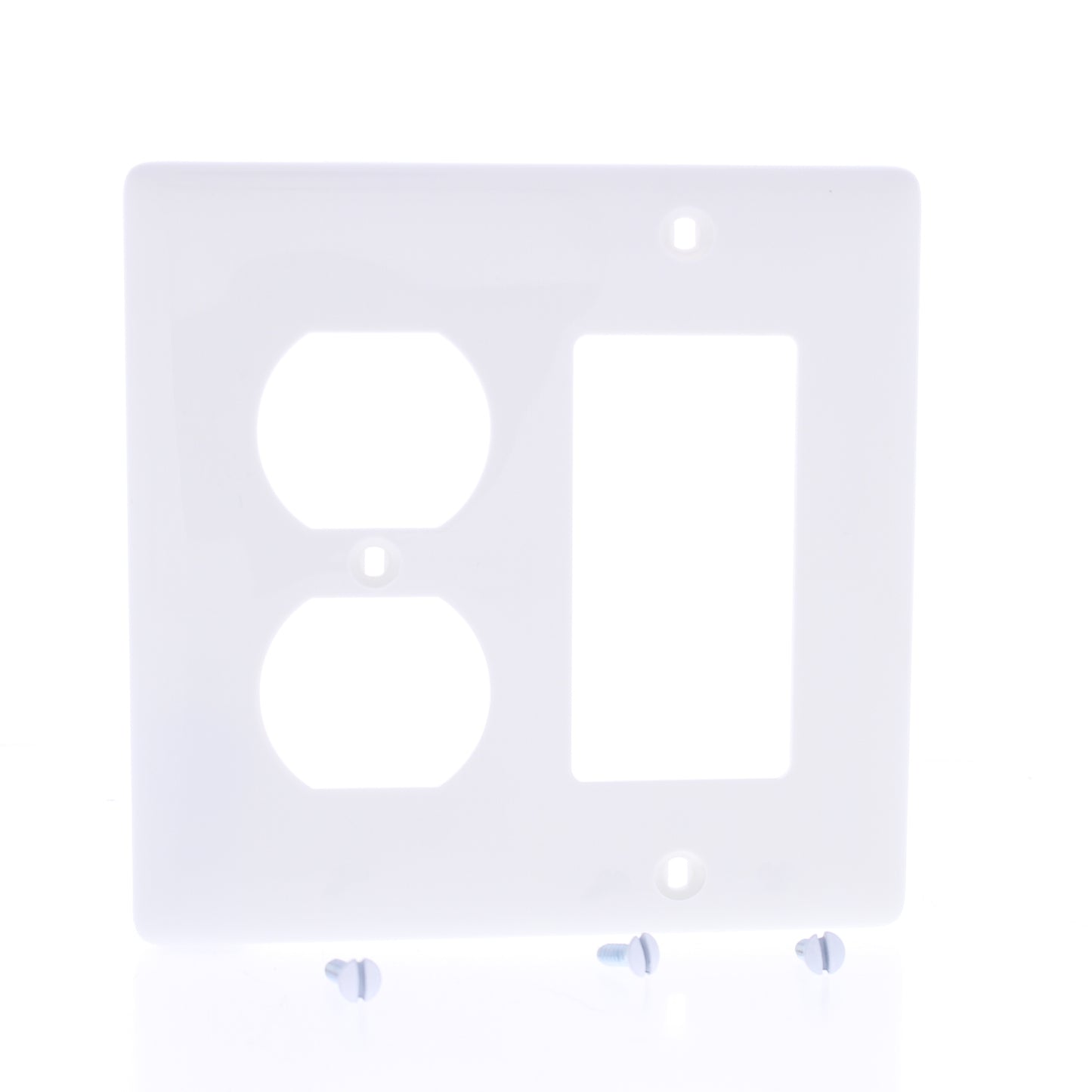Hubbell NP826W White 2-Gang Duplex Decorator Unbreakable Nylon Wallplate Cover