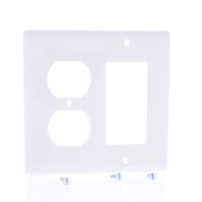 Hubbell NP826W White 2-Gang Duplex Decorator Unbreakable Nylon Wallplate Cover