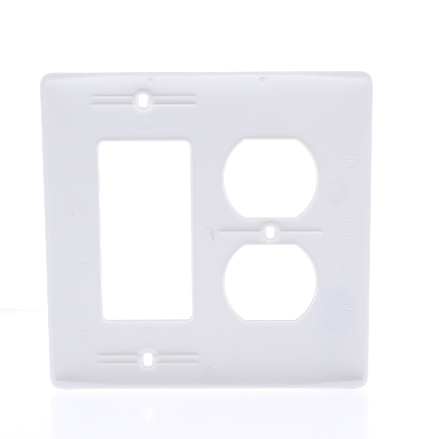 Hubbell NP826W White 2-Gang Duplex Decorator Unbreakable Nylon Wallplate Cover