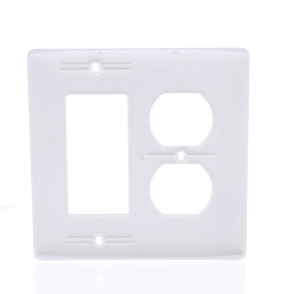 Hubbell NP826W White 2-Gang Duplex Decorator Unbreakable Nylon Wallplate Cover