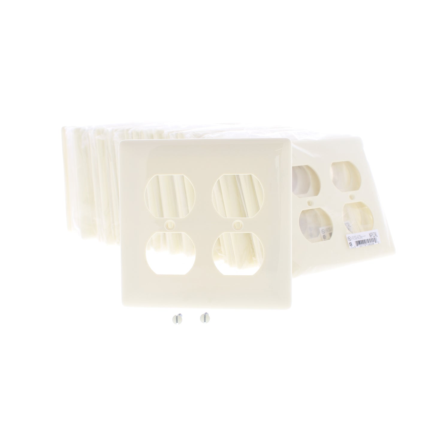 Hubbell NP82AL Almond 2-Gang Duplex Outlet Unbreakable Nylon Wallplates 25pcs