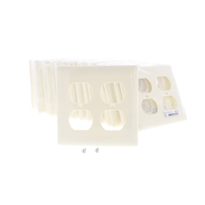 Hubbell NP82AL Almond 2-Gang Duplex Outlet Unbreakable Nylon Wallplates 25pcs