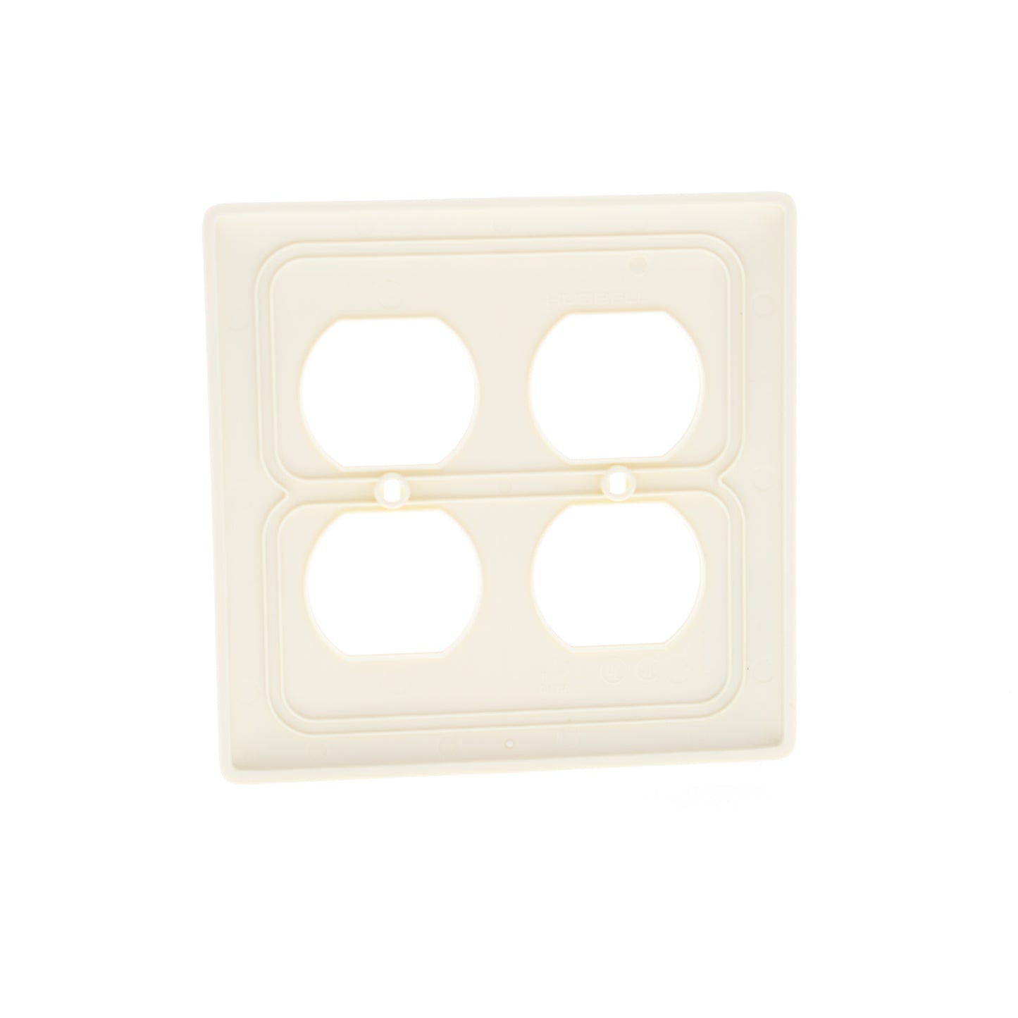 Hubbell NP82AL Almond 2-Gang Duplex Unbreakable Nylon Standard Wallplate Cover