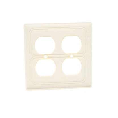 Hubbell NP82AL Almond 2-Gang Duplex Unbreakable Nylon Standard Wallplate Cover