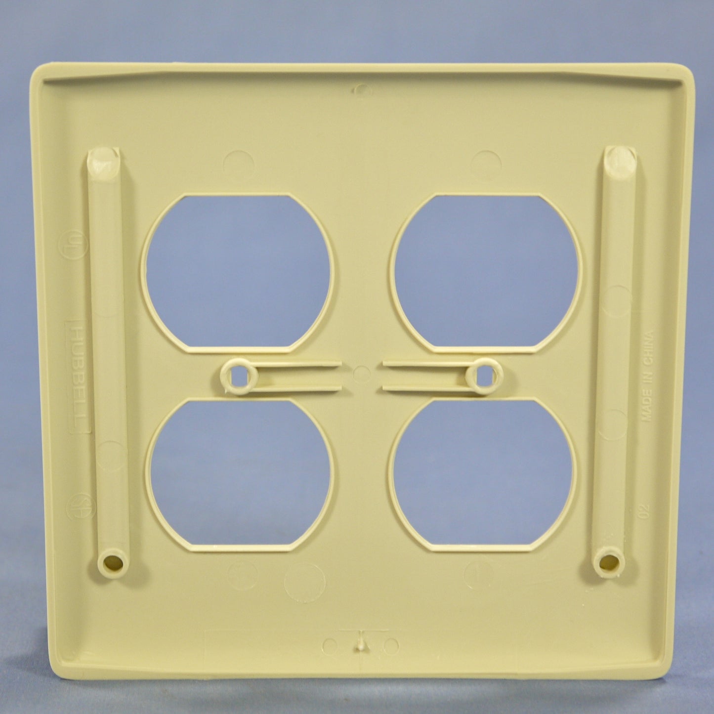 Hubbell NP82I Ivory 2-Gang Duplex Outlet Unbreakable Nylon Standard Wallplate